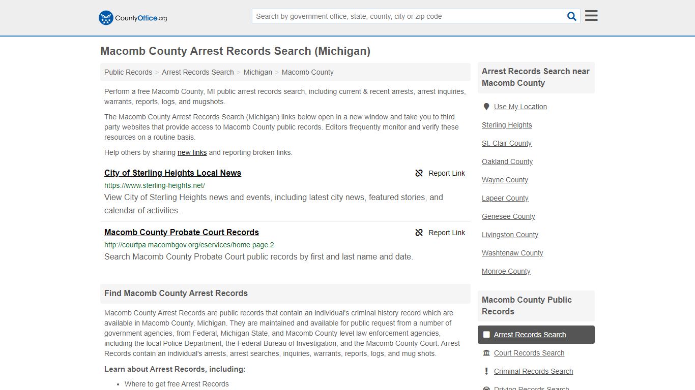 Arrest Records Search - Macomb County, MI (Arrests & Mugshots)